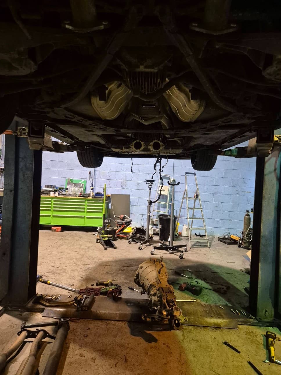 Mechanic working on a car